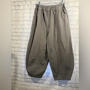 IXIMO Linen Cotton Blend Barrel Pants